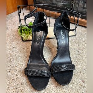 Aldo ankle strap black heels